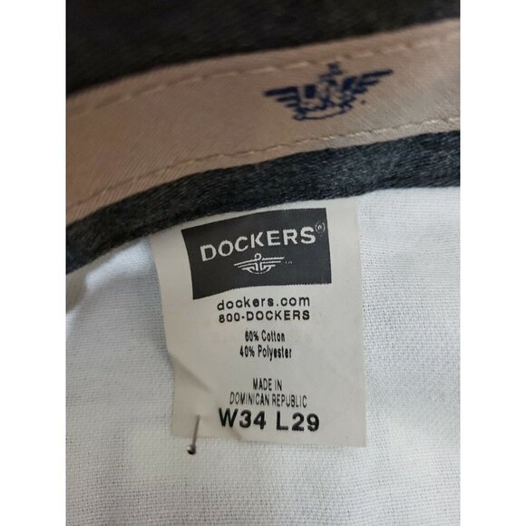 Dockers ~Men's 34×29~ Gray Classic Fit Pleated Pants No Wrinkle Twill NWT $48.00 - Picture 11 of 12
